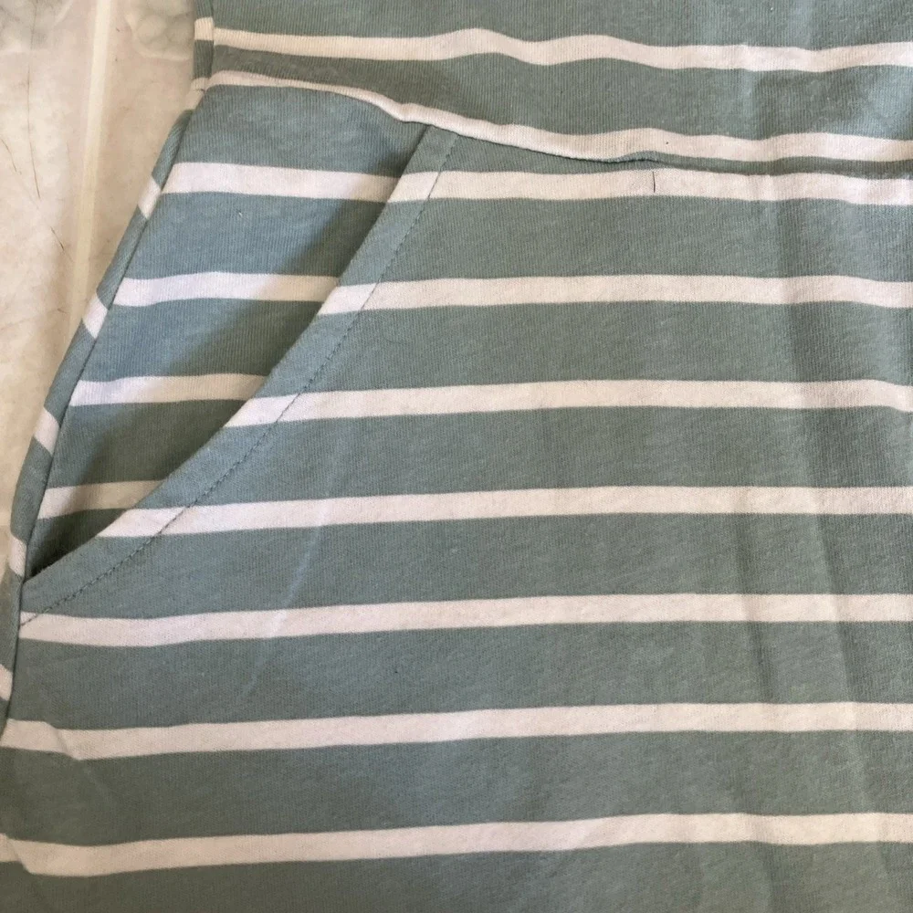 Wonder Nation Dress Long Modest Short Sleeve Casual 7-8 mint Ivory Stripe